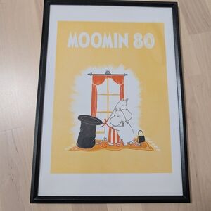 Framed Moomin & Moominmamma Canvas Print In Black Frame 20x30 Cm